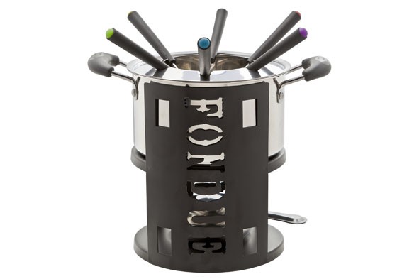 FONDUE SET 9-PCS INCL 1 POT - 6X FORK- 1 BURNER main product photo