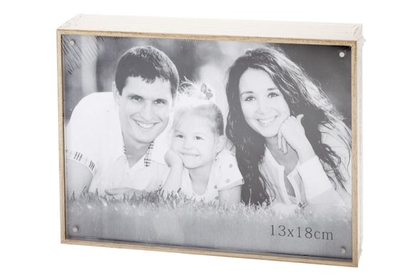 CUBE CADRE PHOTO NATURE BOIS 13.5X18.5X4 PHOTO 13X18CM main product photo