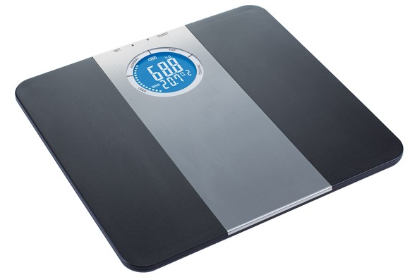 PESE PERSONNE 150KG-DIV. 100GR NOIR 39X30CM - LCD - EXCL. 2XAAA