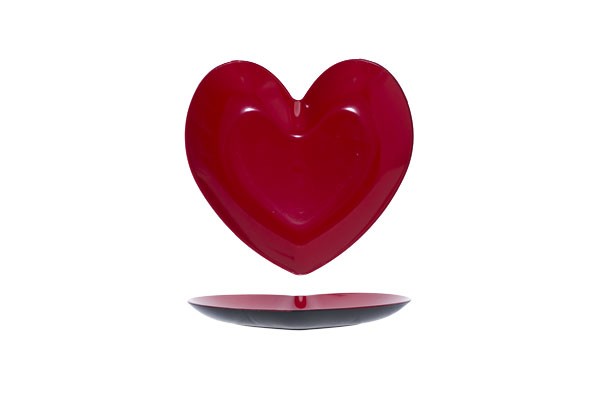 ASSIETTE GLOSSY ROUGE COEUR 18X18X2CM SYNTHÉTIQUE