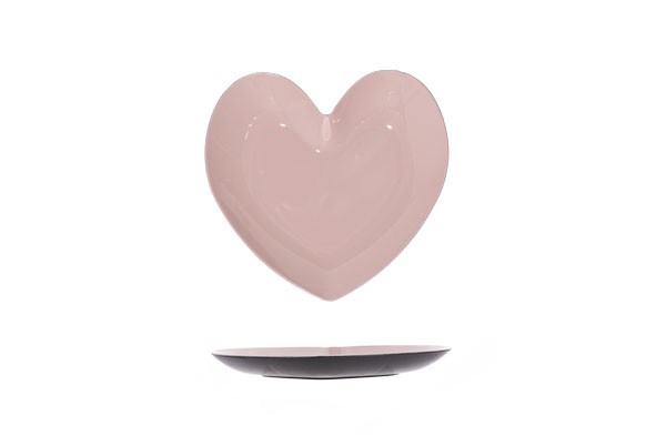 ASSIETTE GLOSSY ROSE COEUR 35,5X33XH2CM SYNTHÉTIQUE