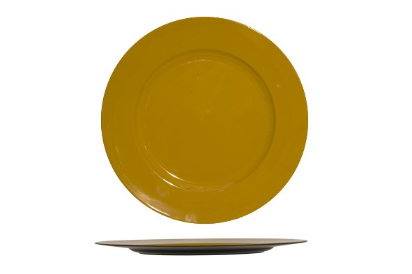ASSIETTE GLOSSY OCRE ROND 33X33XH2CM SYNTHÉTIQUE