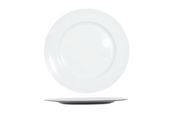 ASSIETTE GLOSSY BLANC ROND 33X33XH2CM SYNTHÉTIQUE