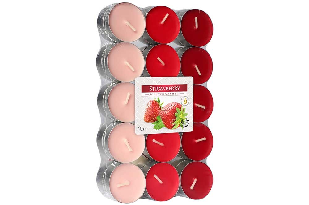 CT SET 30 TEA LIGHT RED-STRAWBERRY 4HD3.9XH1.62CM main product photo