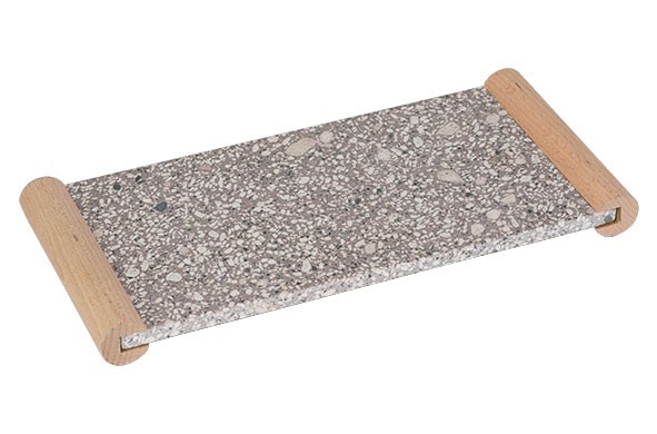 MEDICAL STONE TRAY HANDLES IN HOUT 27.2X 13CM - RECHTHOEK