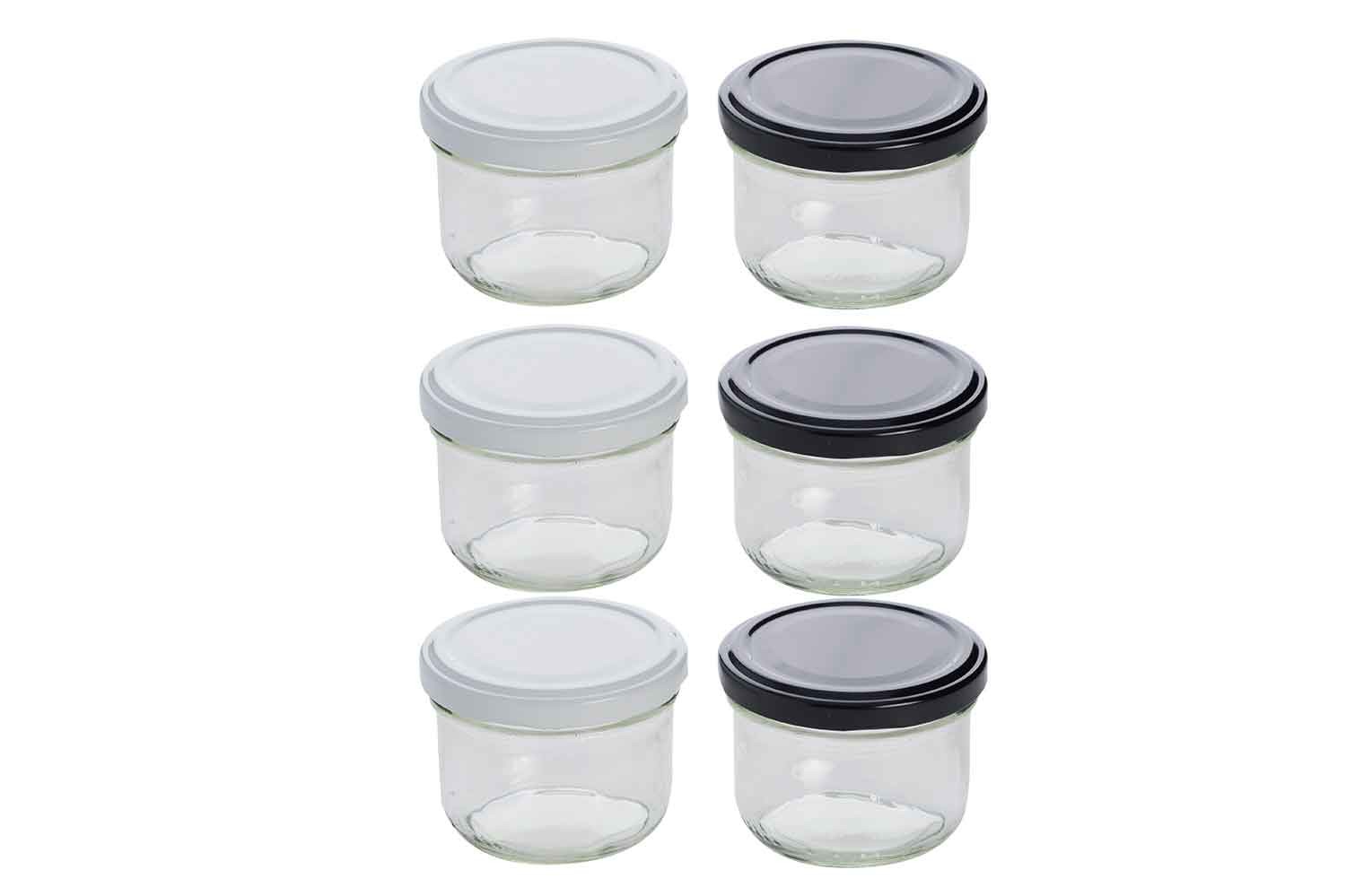 CONFITUURBOKAAL 120ML SET6 - DEKSEL ZWAR T WIT main product photo
