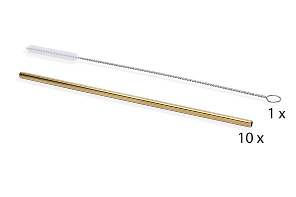 PAILLES INOX DROITES DORE S10 21,4CM + BROSSE main product photo