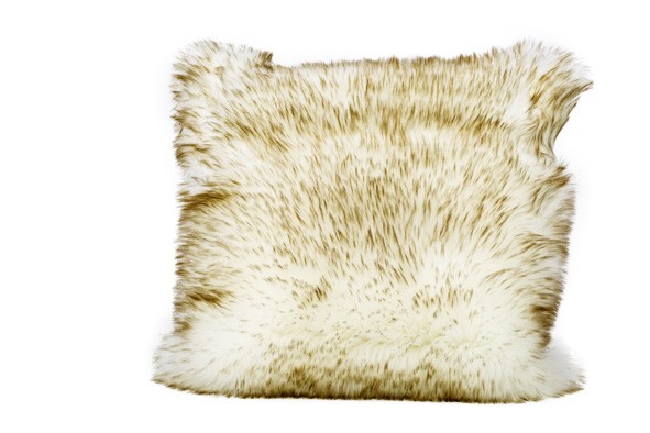 KUSSEN LONG FAUX FUR BROWNWASH WIT 45X45 XH10CM POLYESTER