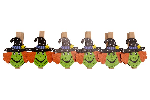 CLIP WICKED WITCH MULTI-KLEUR 40X7XH1,5C M HOUT