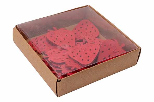 STROOIDECO SET24 STRAWBERRIES ROOD 5CM H OUT