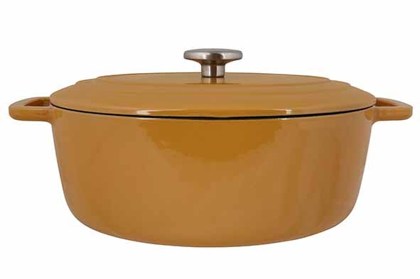 FONTESTIC FAITOUT AMBER GOLD 31X24XH12CM  OVALE FONTE AVEC COUVERCLE main product photo