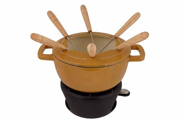 FONTESTIC SET FONDUE AMBER GOLD D18CM FO NTE AVEC 6 FOURCHETTES main product photo