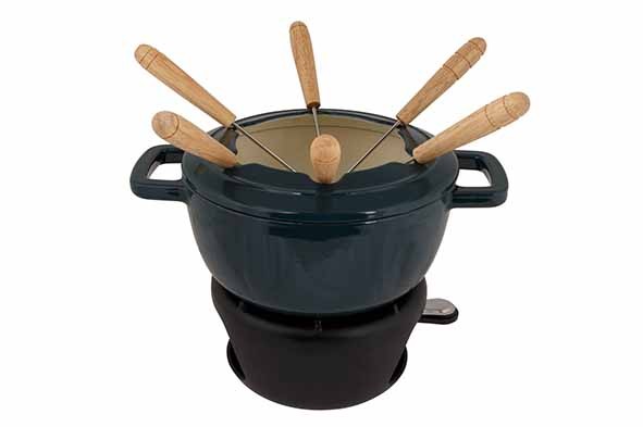 FONTESTIC SET FONDUE GREEN HERON D18CM F ONTE AVEC 6 FOURCHETTES main product photo