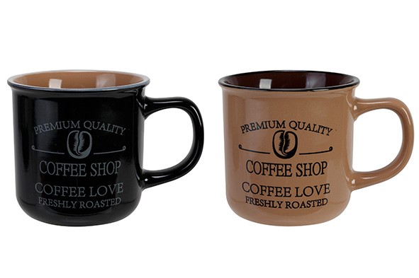 DESAYUNO BEKER D9XH8.5CM 30CL SET 2 ASS LIGHT BROWN - BLACK main product photo