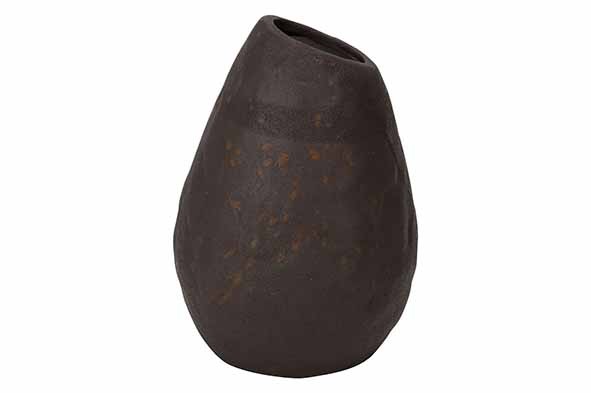 cosy & trendy VAAS ANTIQUE FINISH ZWART 14X14XH21CM LA NGWERPIG AARDEWERK