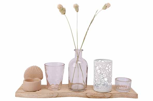 GIFTSET SET6 ON PLATE TRANSPARENT SABLE 39X10,5XH14,5CM VERRE COLORBOX main product photo