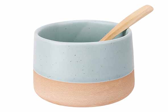 DELA SET BOWL BLAUW MET LEPEL D9,5XH5,5CM main product photo