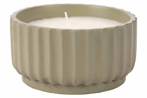 BOUGIE PARFUM 3 WICKS VERT OLIVE 14X14XH 7,5CM CIMENT 25H main product photo