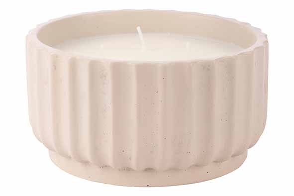 DUFTKERZE 3 WICKS BEIGE 14X14XH7,5CM ZEMENT 25H main product photo