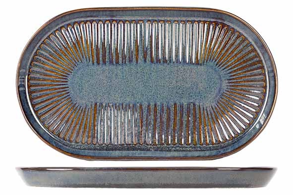 SOLAS BLEU ASSIETTE OVALE 24X14CM main product photo