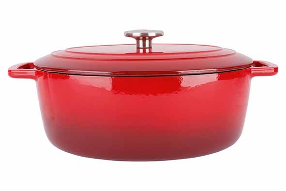 FONTESTIC FAITOUT TRADITIONAL RED OVALE 31X24XH12CM  FONTE AVEC COUVERCLE main product photo