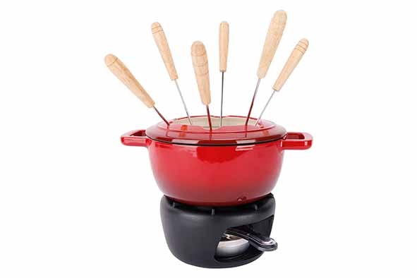FONTESTIC SET FONDUE TRADITIONAL RED D18CM FONTE AVEC 6 FOURCHETTES main product photo