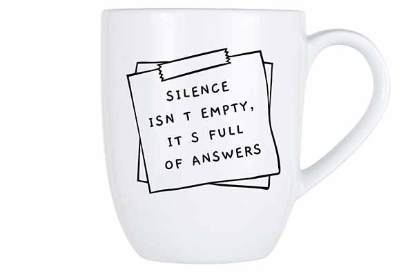 COSY MUG 53CL SILENCE ISN'T EMPTY - IT'S FULL OF ANSWERS D9,8XH11,9CM main product photo