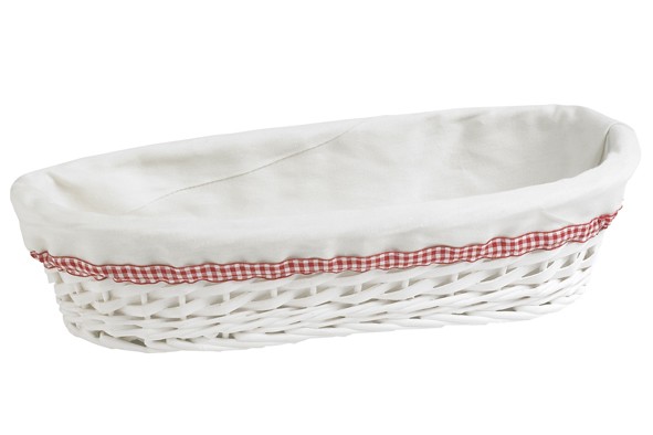 RIO PANIER PAILLE BLANC OV A. ETOFFE 42 X18XH9CM main product photo