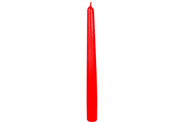 BOUGIE POINTUE SET10 ROUGE H240XD22MM