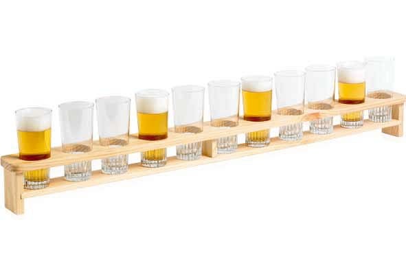 BIERBRETT 1M FÜR 11 GLÄSER 22CL - HOLZFSC main product photo